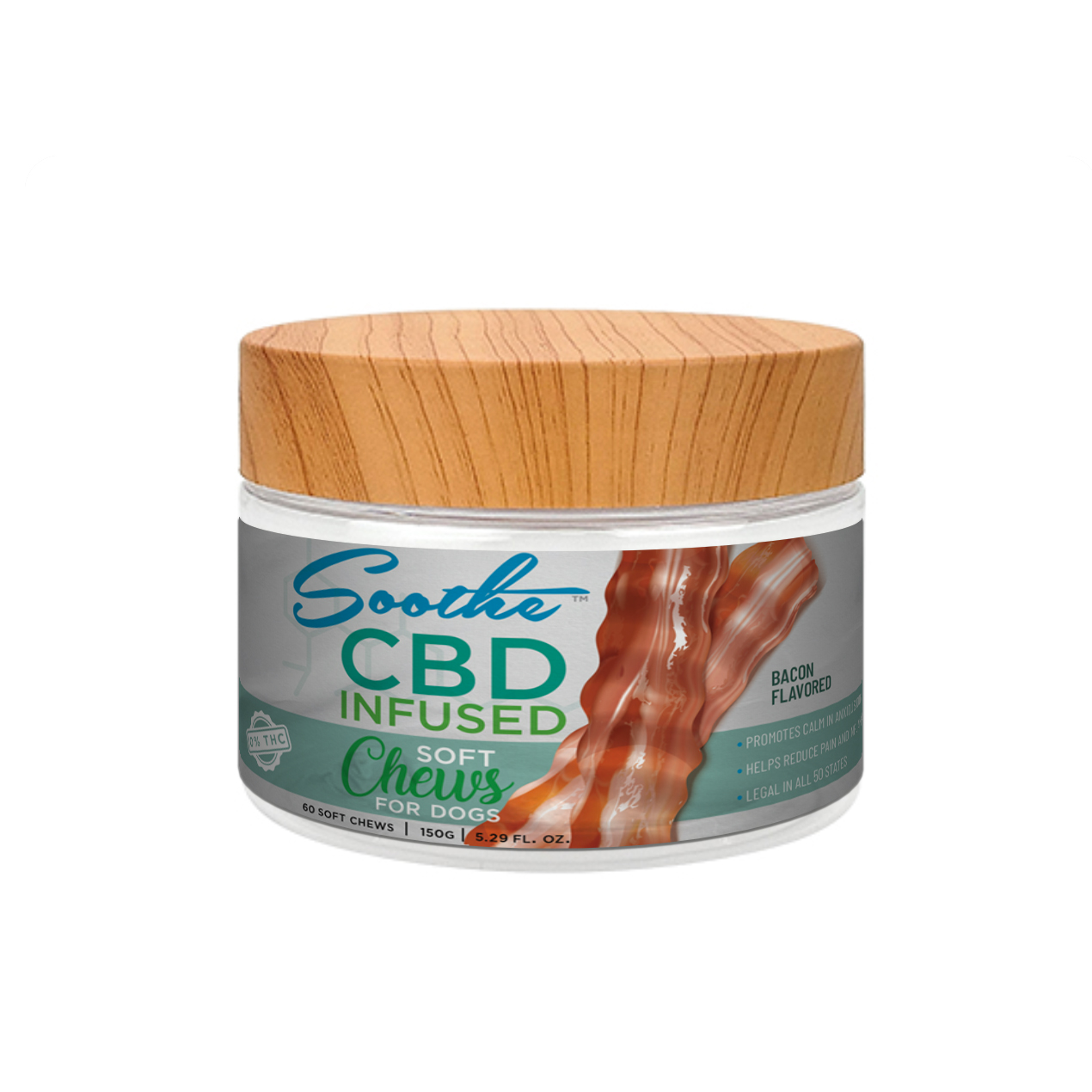 Soothe CBD Infused Bacon Flavor Soft Chews