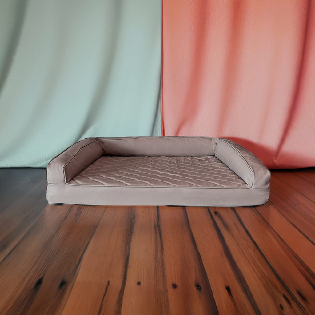 Grand Supreme Leather Dog Bed- Orthopedic Memory Foam Dog Bed