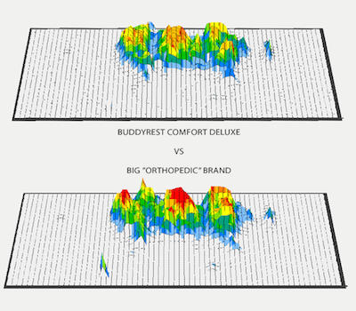 orthopedic bed pressure mapping of buddyrest versus other big brands