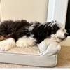 Cream Grand Supreme Leather Dog Bed